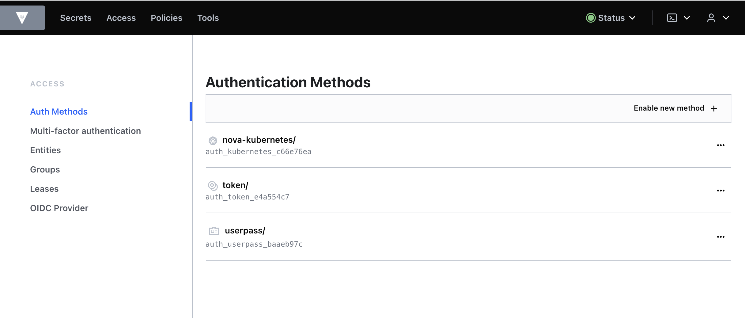Методы аутентификации Secrets Manager