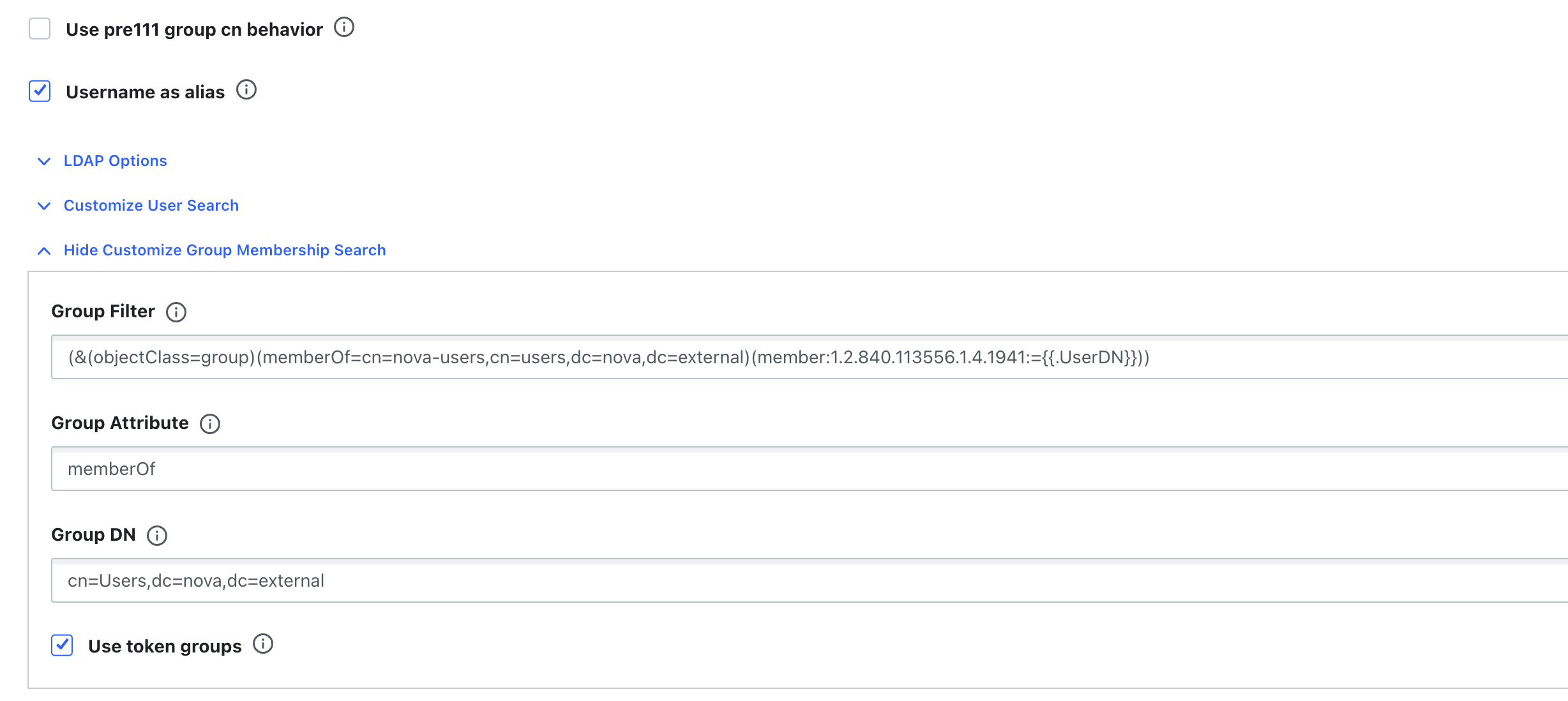 Настройка метода аутентификации LDAP в Secrets Manager